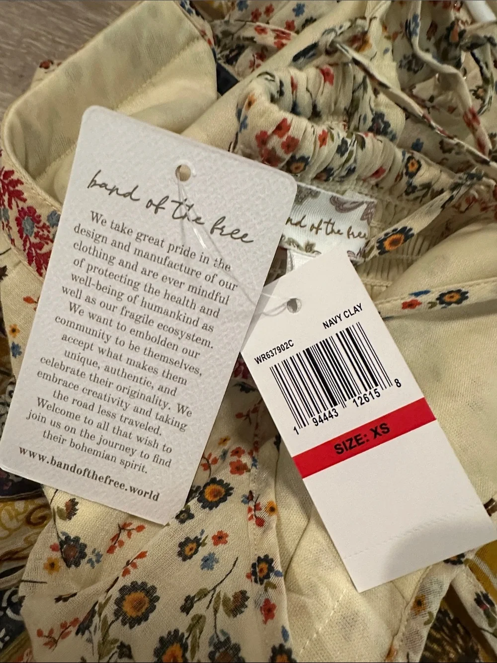 Bohemian Tiered Midi Dress in Cream Floral and Multi Stripe - Picture 9 of 10